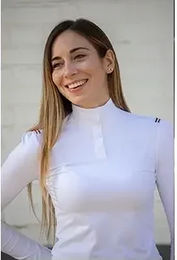 Pénélope Bruges Reitshirt Damen Langarm Polo Weiß XL – Bild 1 von 1