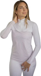Produktbild von Pénélope Debbie Turnierpolo für Damen mit langen Ärmeln in Weiß oder Terrakotta Größe XL