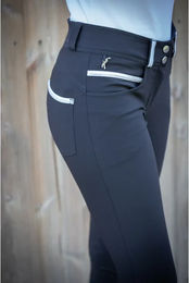 Produktbild von Pénélope Fun Reithose für Damen in Schwarz und Blau aus Polyamid Größe 42