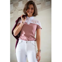 Produktbild von Pénélope Indyshow Reitshirt Damen Polo aus Polyester in Blau oder Rosa Größe XL
