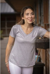 Produktbild von Pénélope Juline Reitshirt für Damen aus Polyester in Grau Blau oder Schwarz Größe L
