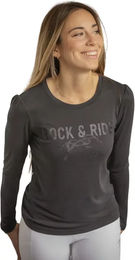 Produktbild von Pénélope Lovely Reitshirt für Damen aus Polyester in Grau oder Schwarz Größe L