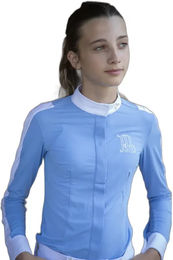 Produktbild von Pénélope Reitshirt für Mädchen in Schwarz Weiß oder Blau aus Polyamid Größe 14 Jahre