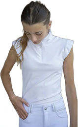 Produktbild von Pénélope Reitshirt für Mädchen zum Turnier-Reitpolo in Weiß oder Gelb