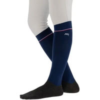 Produktbild von Pénélope Reitsocken für Damen aus Baumwolle Blau-Weiß Größe 37/39