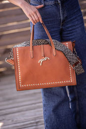 Produktbild von Pénélope Tasche Naily Romane 261 aus Leder in Braun 35 x 25 x 13 cm