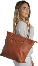 Produktbild von Pénélope Toti Damen Ledertasche Braun