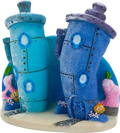 Produktbild von Penn Plax Bikini Bottom Höhle Figur für Fische aus Kunstharz Blau - 1 Stk.