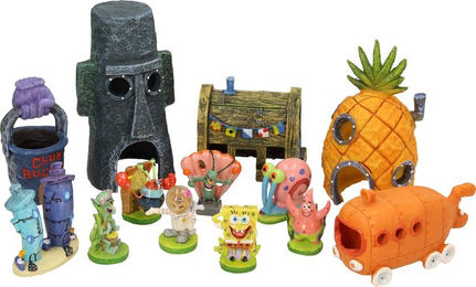 Penn Plax Spongebob Set Aquariendekoration mit Figur und Höhle in Bunt – Bild 1 von 1
