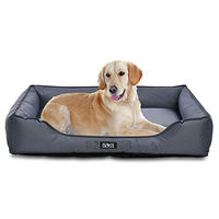 Produktbild von Peponito Hundebett Grau mit rutschfestem Boden und abnehmbarem Bezug Größe L (90x70x20 cm)