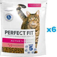 Produktbild von Perfect Fit Active 1+ Trockenfutter für adulte Katzen mit Rind 6x750g - 6 x 750 g