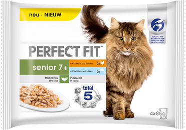 Produktbild von Perfect Fit Katzen Nassfutter Senior 7+ Herz 4-Pack 340 g