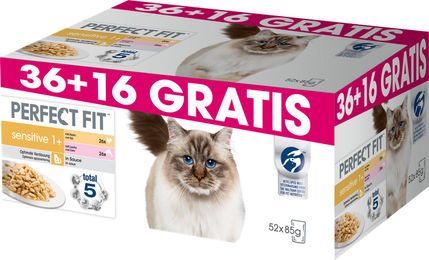 Produktbild von Perfect Fit Katzen Nassfutter Sensitive mit Lachs und Huhn für Kitten und Adult
