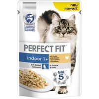 Produktbild von Perfect Fit Katzenfutter Indoor Adult Huhn in Sauce 12x85g - 12 x 85 g