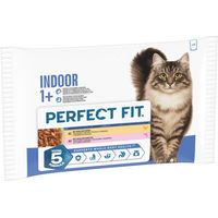 Produktbild von Perfect Fit Katzenfutter Indoor Adult Huhn & Lachs Stückchen in Sauce 4 x 85 g
