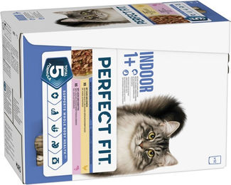 Perfect Fit Katzenfutter Indoor Adult Huhn & Lachs Stückchen in Sauce 48 x 85 g – Bild 1 von 1