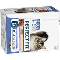 Produktbild von Perfect Fit Katzenfutter Indoor Adult Huhn & Lachs Stückchen in Sauce 48 x 85 g