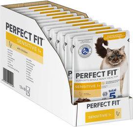 Produktbild von Perfect Fit Katzenfutter Sensitive Huhn für erwachsene Katzen 12x85g