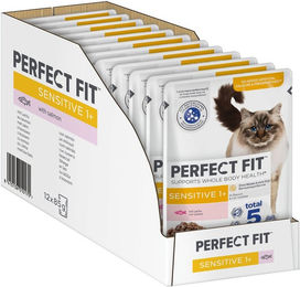Produktbild von Perfect Fit Katzenfutter Sensitive Lachs für erwachsene Katzen 12x85g