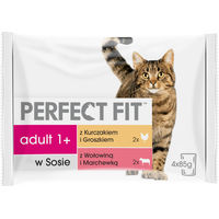 Produktbild von Perfect Fit Nassfutter für erwachsene Katzen mit Huhn und Rind in Sauce 4x85g - 4 x 85 g