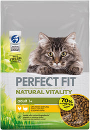 Perfect Fit Natural Vitality 1+ Trockenfutter Huhn und Truthahn für adulte Katzen 650 g ohne Farb- und Aromastoffe - 650 g – Bild 1 von 2