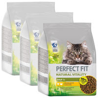 Produktbild von Perfect Fit Natural Vitality Trockenfutter Huhn und Truthahn für adulte Katzen 3x2,4kg - 3 x 2,4 kg