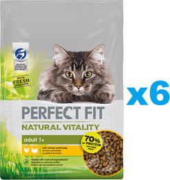 Perfect Fit Natural Vitality Trockenfutter Huhn und Truthahn für adulte Katzen 6x650 g - 6 x 650 g – Bild 1 von 5
