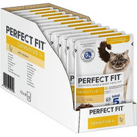 Produktbild von Perfect Fit Sensitive Katzen-Nassfutter Huhn in Sauce für adulte Katzen, 12 x 85g Portionsbeutel, ohne Farb- und Aromastoffe zur Unterstützung der Verdauung - 12 x 85 g