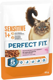 Perfect Fit Sensitive Katzen Nassfutter Lachs Stückchen in Sauce Adult 48 x 85 g – Bild 1 von 1
