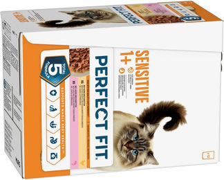 Perfect Fit Sensitive Katzenfutter Adult Huhn und Lachs Stückchen in Sauce 24 x 85 g – Bild 1 von 1