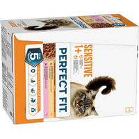 Produktbild von Perfect Fit Sensitive Katzenfutter Adult Huhn und Lachs Stückchen in Sauce 24 x 85 g