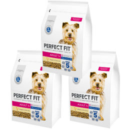 Perfect Fit Trockenfutter für kleine Hunde Adult mit Huhn und Rind für Haut & Fell 3x2,6 kg - 3 x 2,6 kg – Bild 1 von 3