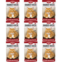 Produktbild von Perfecto Cat Feine Knabber-Herzen Voralpenrind Anti Hairball Leckerli für erwachsene Katzen 9 x 50 g