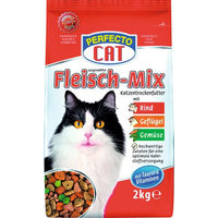 Produktbild von PERFECTO CAT Katzentrockenfutter Fleisch-Mix mit Geflügel und Rind 6 Beutel à 2000 g - 6 x 2000 g