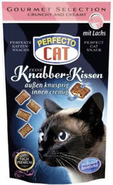 PERFECTO CAT Knabber-Kissen Lachs Leckerli für Katzen aller Altersstufen 9 x 50g – Bild 1 von 1