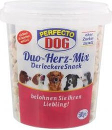 Perfecto Hund Belohnungssnack Duo-Herz-Mix Bunt ohne Zucker 500g – Bild 1 von 3