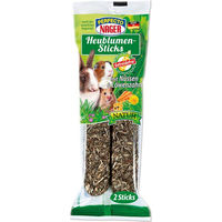 Produktbild von Perfecto Nager Heublumensticks Nüsse & Löwenzahn Knabberstangen für Kaninchen Meerschweinchen und Hamster 2 x 60 g