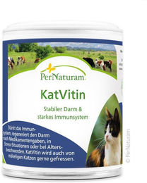 Produktbild von PerNaturam KatVitin Nahrungsergänzung für Katzen zur Unterstützung von Immunsystem und Magen-Darm-Trakt mit Probiotika 50g