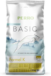 Produktbild von PERRO Basic Formel K Kaltgepresstes Hundetrockenfutter Getreidefrei und Glutenfrei mit Geflügel und Lachs 1000g