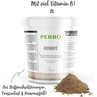 Produktbild von PERRO Bierhefe Pulver für Hunde und Katzen zur Unterstützung von Haut, Fell, Immunsystem und Verdauung 1000g