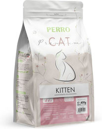 Produktbild von PERRO Cat Premium Kitten Trockenfutter für Katzen mit Geflügel und Fisch glutenfrei 400g