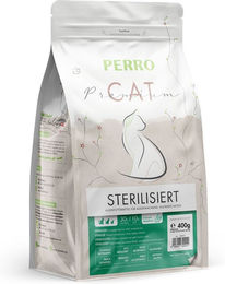Produktbild von PERRO Cat Premium Trockenfutter für kastrierte Katzen Adult Geflügel Glutenfrei Light 400g