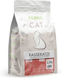 PERRO Cat Premium Trockenfutter für Langhaar-Rassekatzen Adult Geflügel Glutenfrei 400g – Bild 1 von 2
