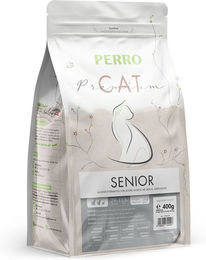 Produktbild von PERRO Cat Premium Trockenfutter für Senioren Geflügel Glutenfrei Sensitive mit niedrigem Phosphorgehalt 400g