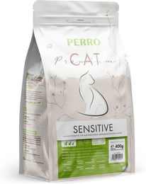 Produktbild von PERRO Cat Premium Trockenfutter Sensitive Geflügel und Fisch für erwachsene Katzen glutenfrei 400g
