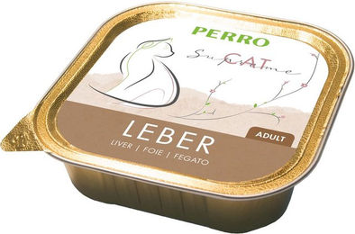 Produktbild von PERRO Cat Supreme Adult Nassfutter Katze Leber Rind und Geflügel Getreidefrei und Glutenfrei Paté 200g Dose