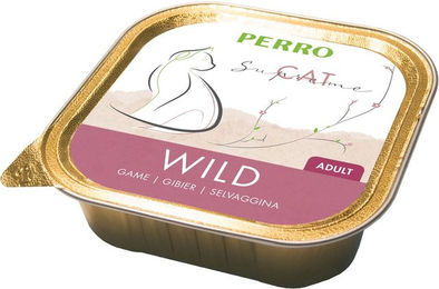 Produktbild von PERRO Cat Supreme Adult Nassfutter Katze Wild und Rind Pastete getreidefrei und glutenfrei 1000g Dose