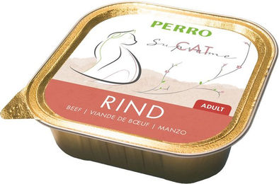 Produktbild von PERRO Cat Supreme Adult Rind Nassfutter Katze Monoprotein Getreidefrei Glutenfrei Paté 1000g