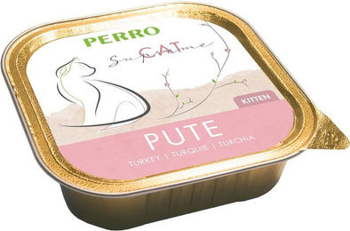 Produktbild von PERRO Cat Supreme Kitten Nassfutter Pute und Rind Paté Getreidefrei und Glutenfrei 1000g