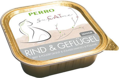 Produktbild von PERRO Cat Supreme Senior Nassfutter für Katzen mit Rind und Geflügel Getreidefrei und Glutenfrei 1000g Dose